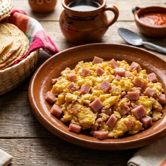 Tortillas de Maíz Huevo con Jamón
