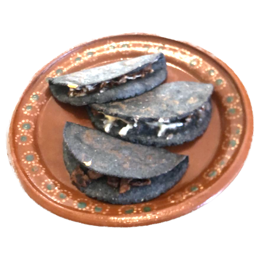 Quesadilla al comal de carne deshebrada