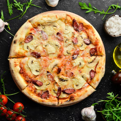 PizZilla de Salchicha y Champiñones