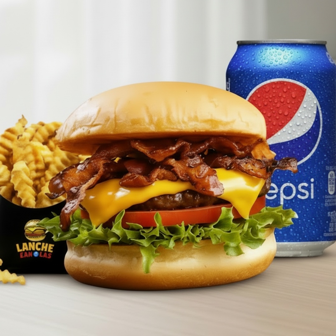 1 X Bacon com batata pequena + refri lata