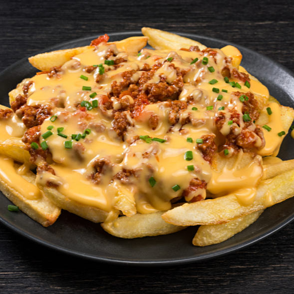 Papas a la Francesa con Queso y Chili