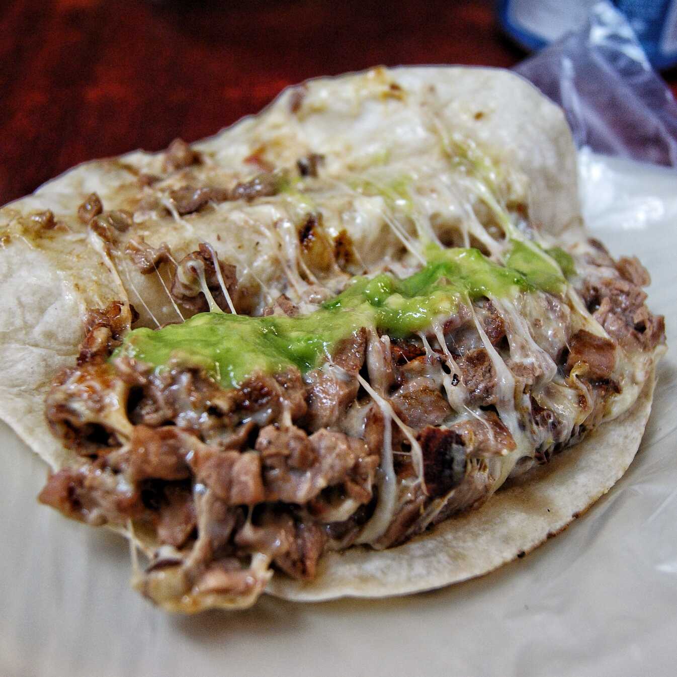 * Huarache grande con barbacoa