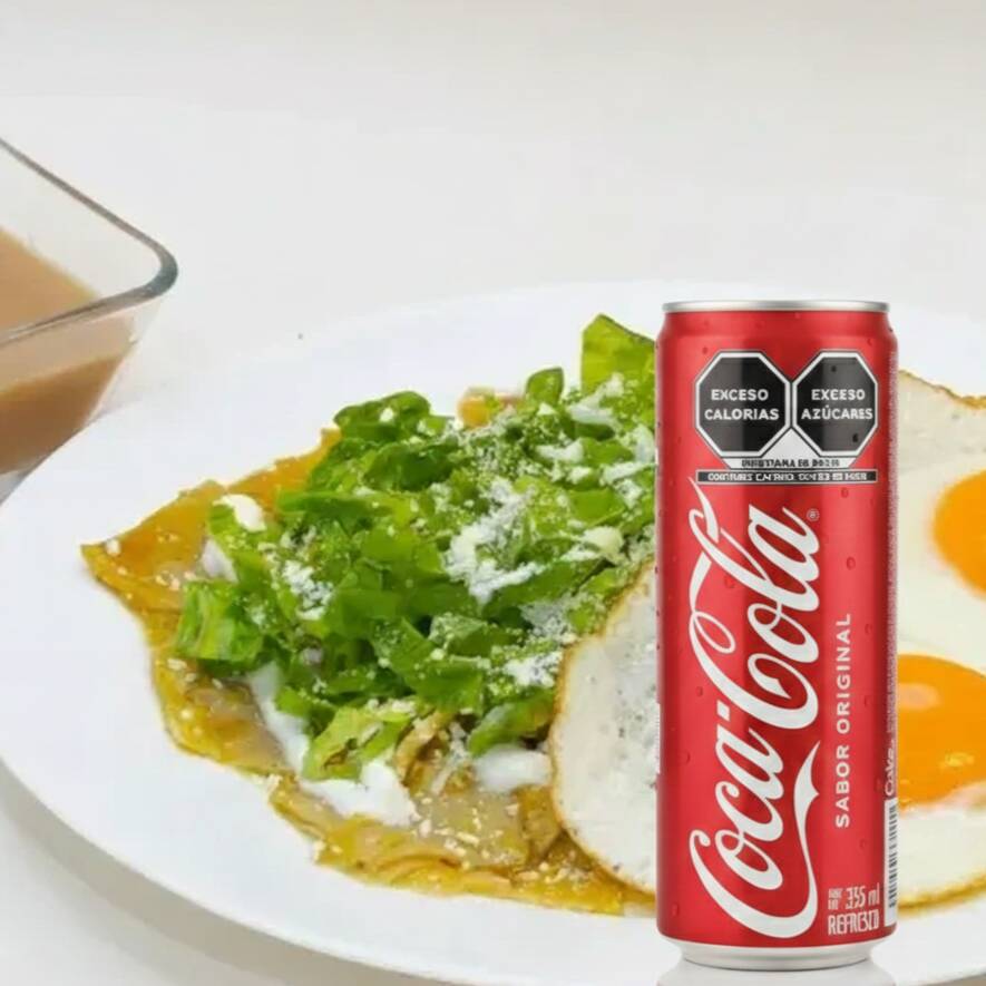 Chilaquiles Verdes con Huevo + Refresco