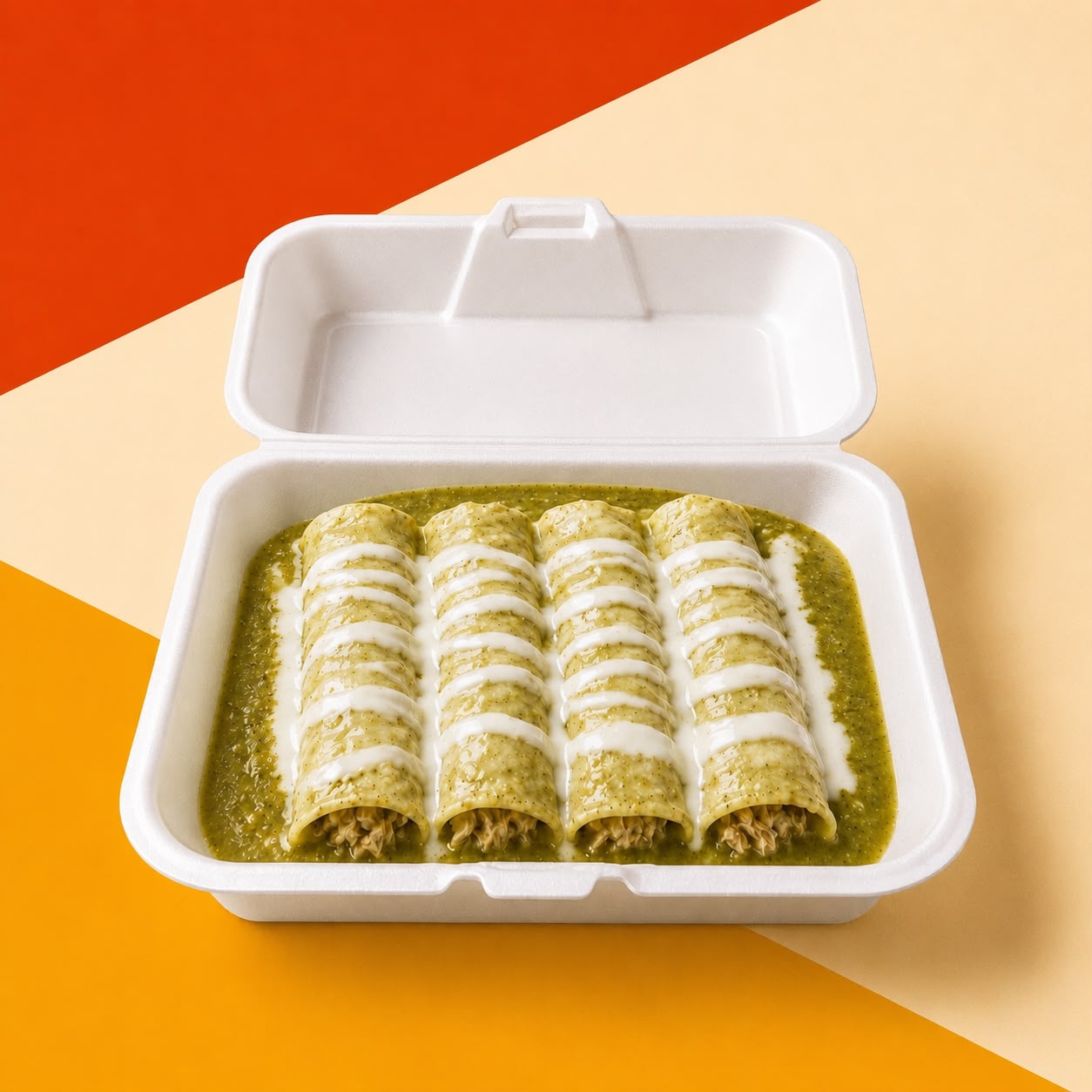 Enchiladas de salsa suiza con huevo