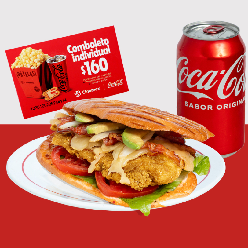 Combo coca cola - Crunchy torta + Cupón cine