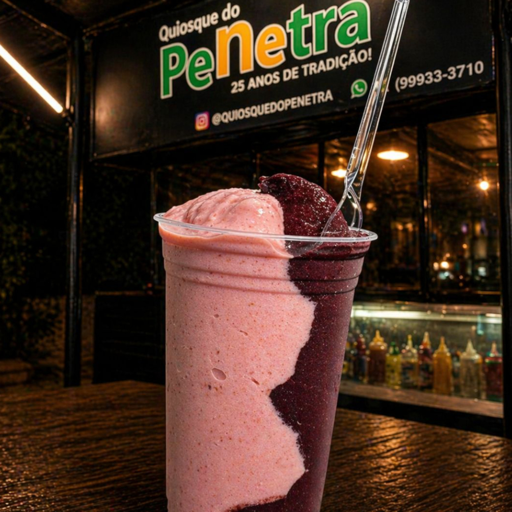 AÇAÍ/MORANGO AO LEITE - MEIO A MEIO 700ML