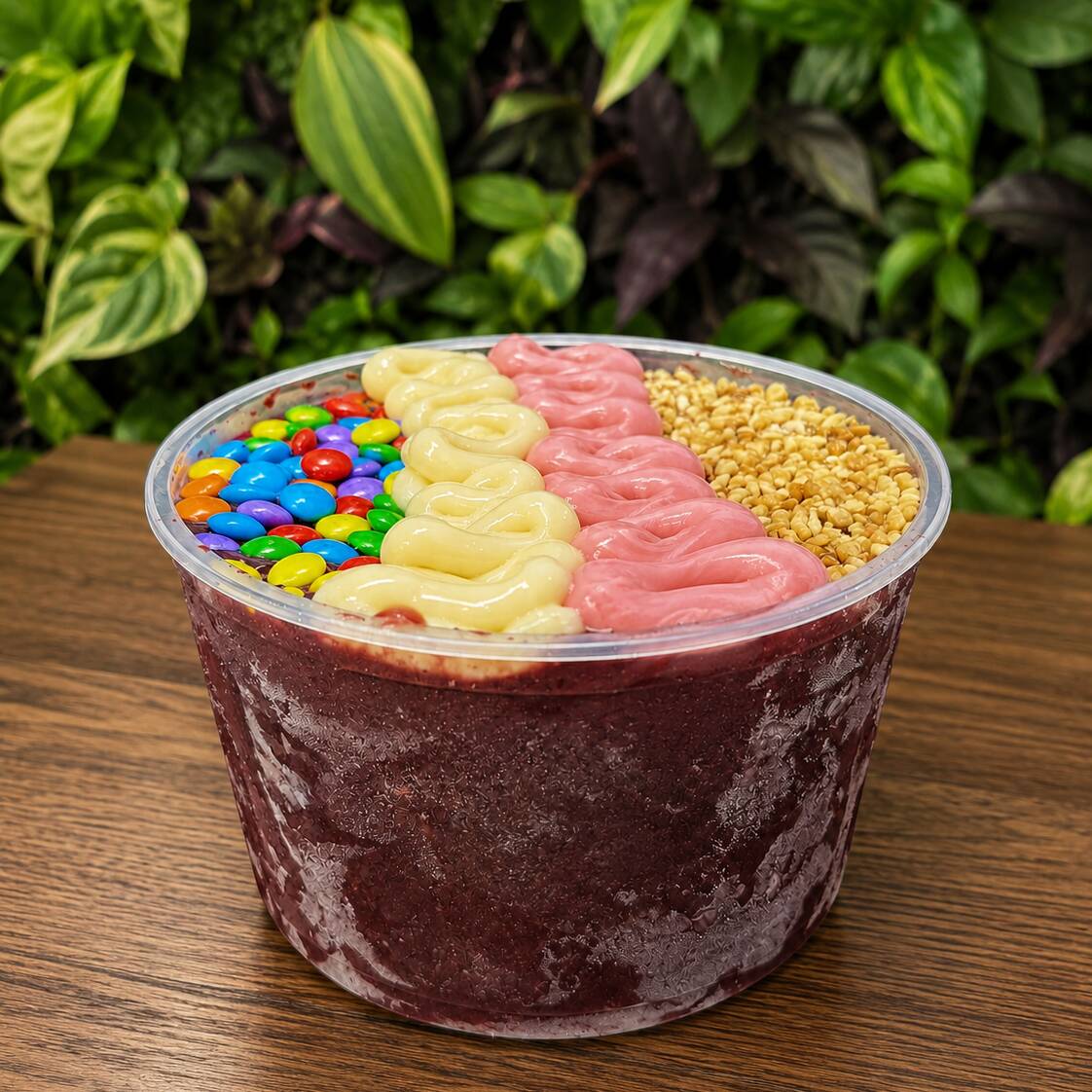 Nosso açaí tradicional, cremoso e batido na medida certa 💜
Escolha o tamanho ideal e monte do seu jeito com 3 complementos grátis para deixar cada colherada ainda mais gostosa.