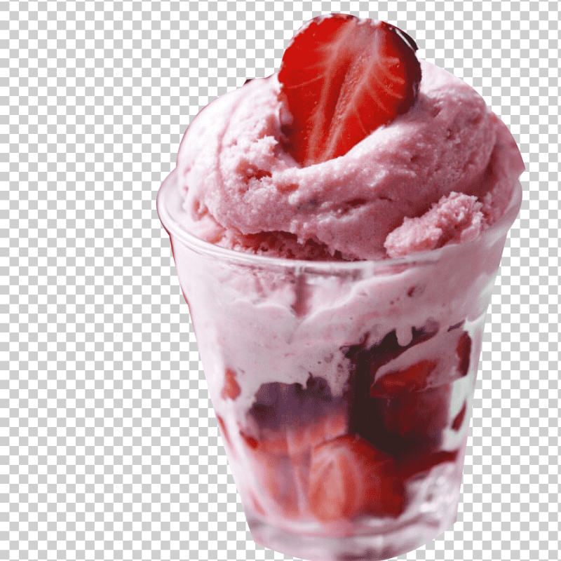 Fresas con Crema y Helado