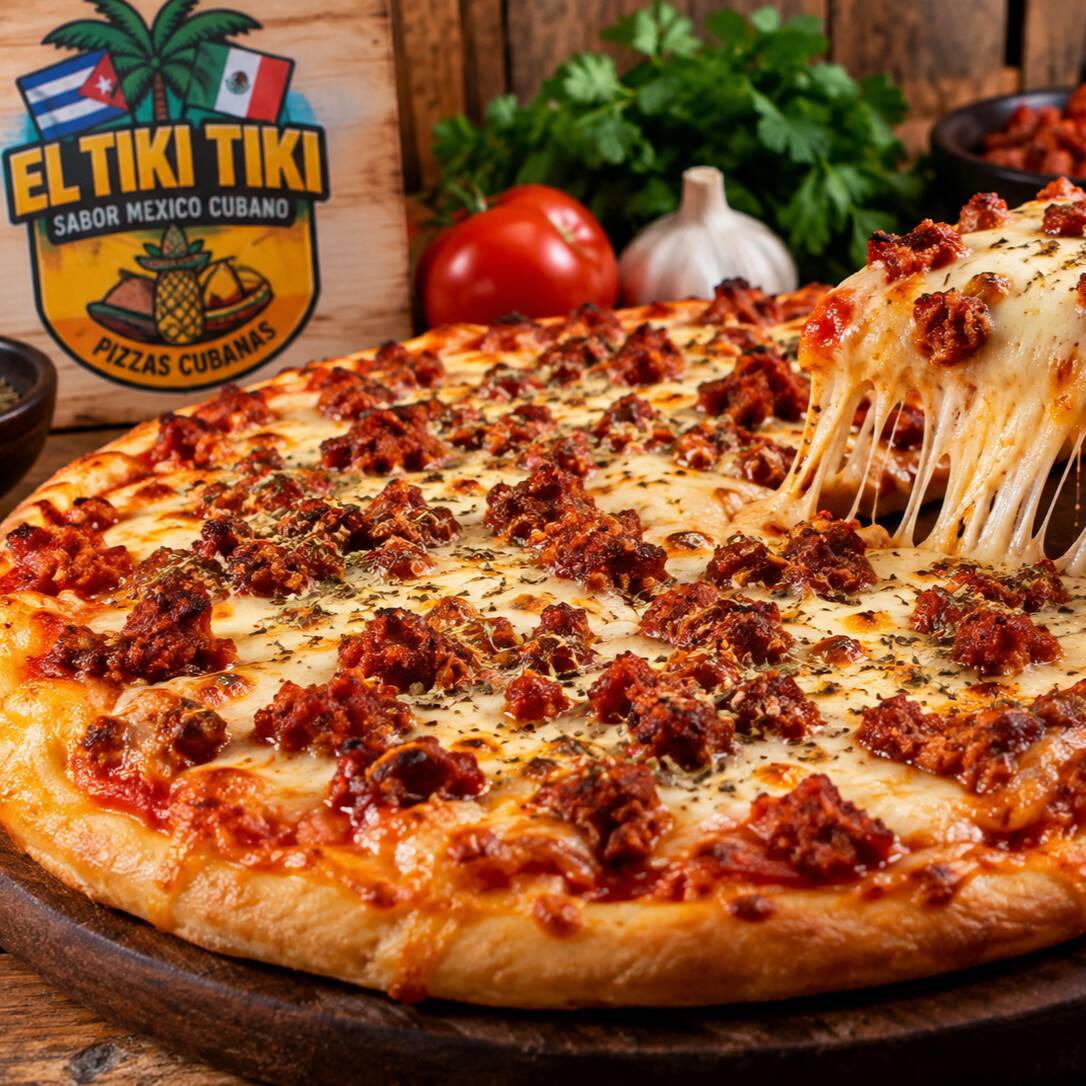 Pizza Cubana de Chorizo y Queso