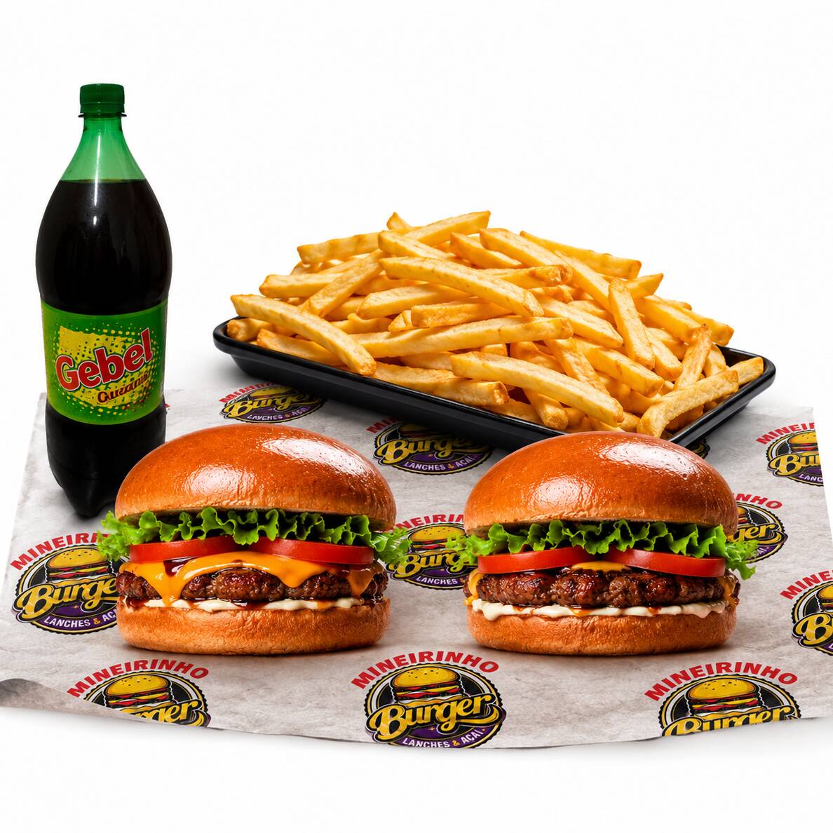 2 Lanches (Fritas + Gebel 2L).
