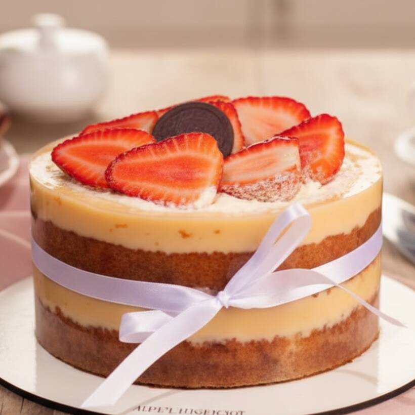 Massa branca fofinha, recheio cremoso de leite Ninho e cobertura delicada de Ninho com morangos frescos fatiados no topo. Serve até 8 pessoas e é perfeito para aniversários, surpresas e momentos especiais. Atenção: os morangos vão apenas na cobertura. (aprox. 1kg)