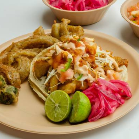 Combo-tacos de pescado + 1 L agua fresca