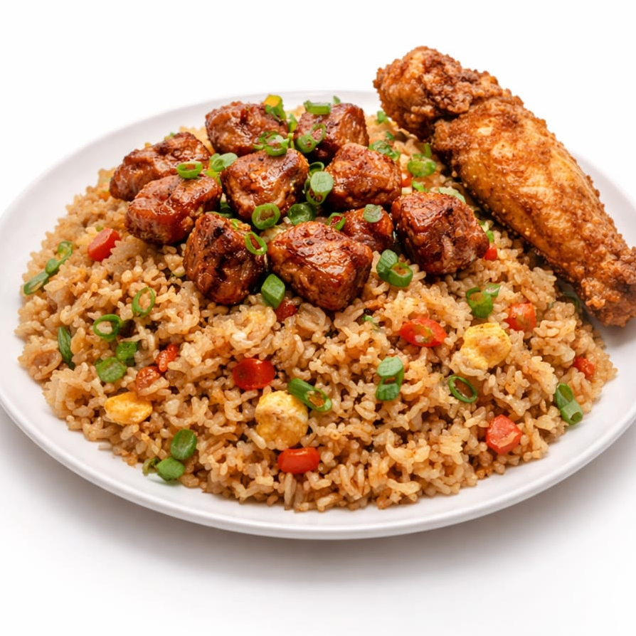 Chaufa con Chancho más Alita Frita