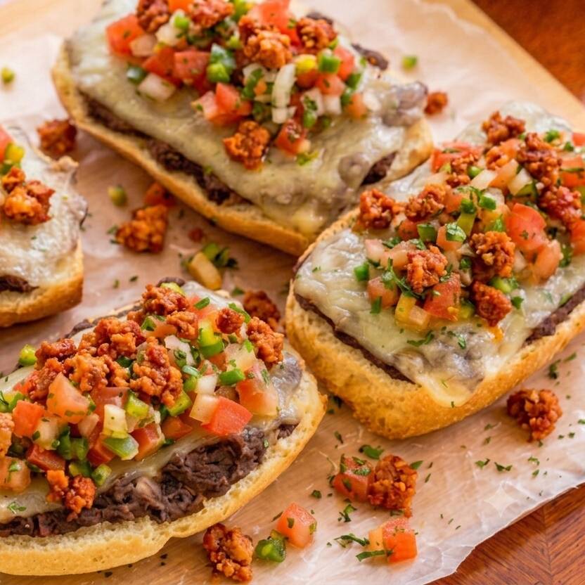 Molletes de Chorizo + Papas