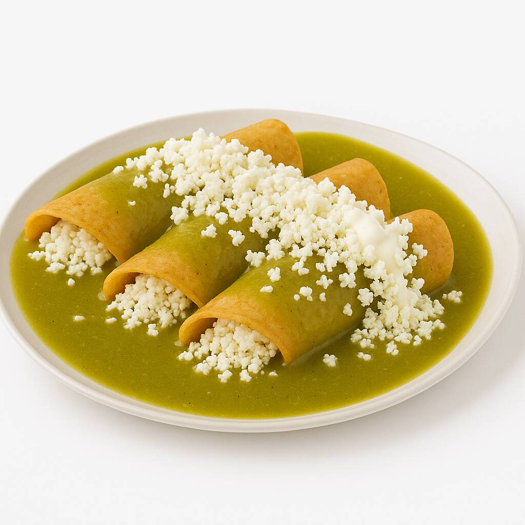 Enchiladas Verdes con Queso
