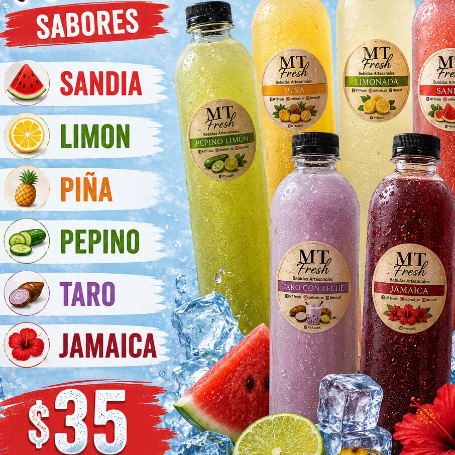 Aguas Frescas Medio Litro