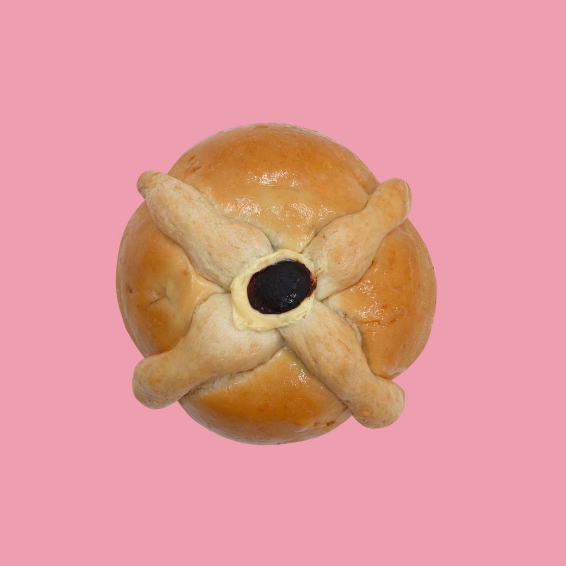 Pan de Muerto de Crema Pastelera y Cacao