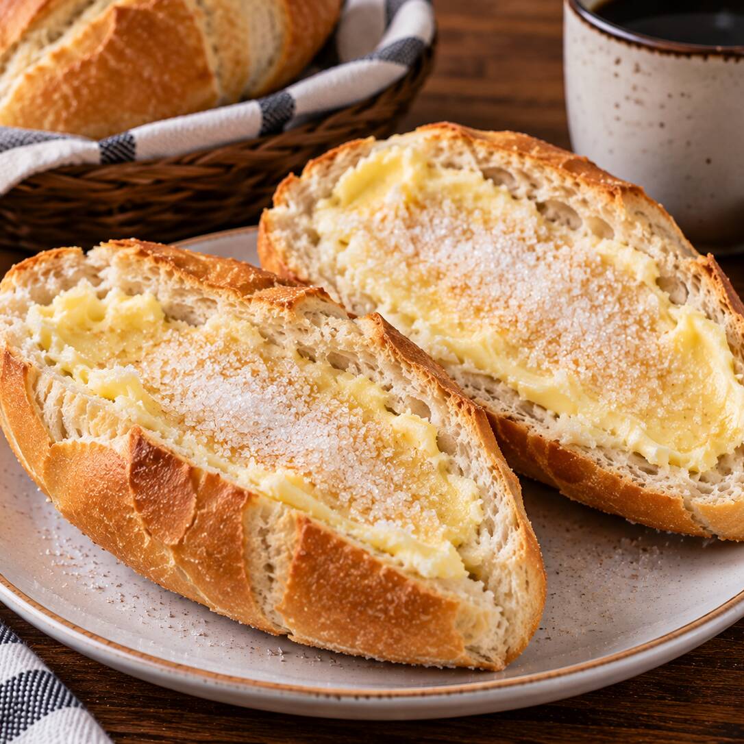 Pan de mantequilla con azucar