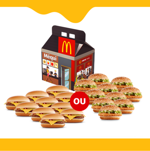 Nesta promoção você leva 10 (dez) sanduíches entre as opções: Cheeseburger ou Chicken Jr. Imagem Meramente Ilustrativa