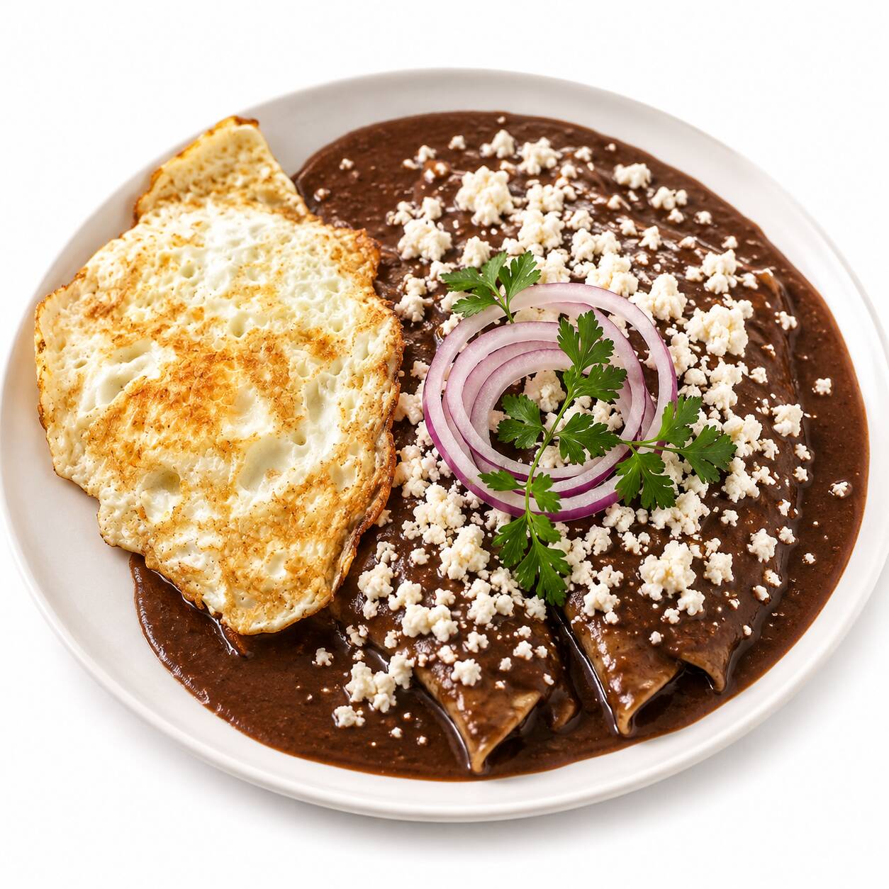 Enfrijoladas con cecina o con huevo