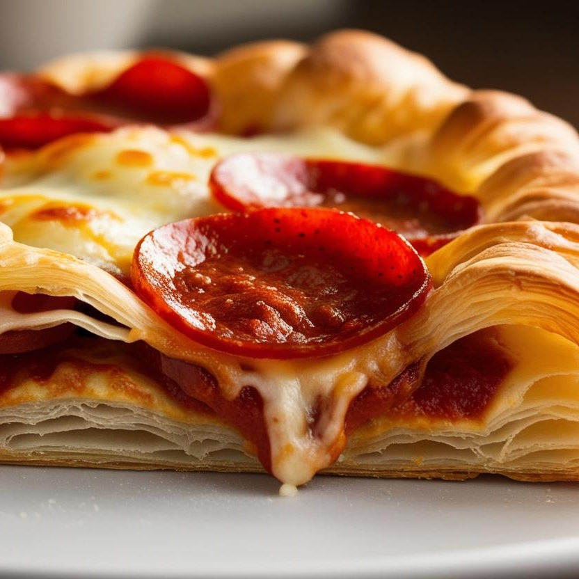 Pizza de Pepperoni con Masa de Hojaldre