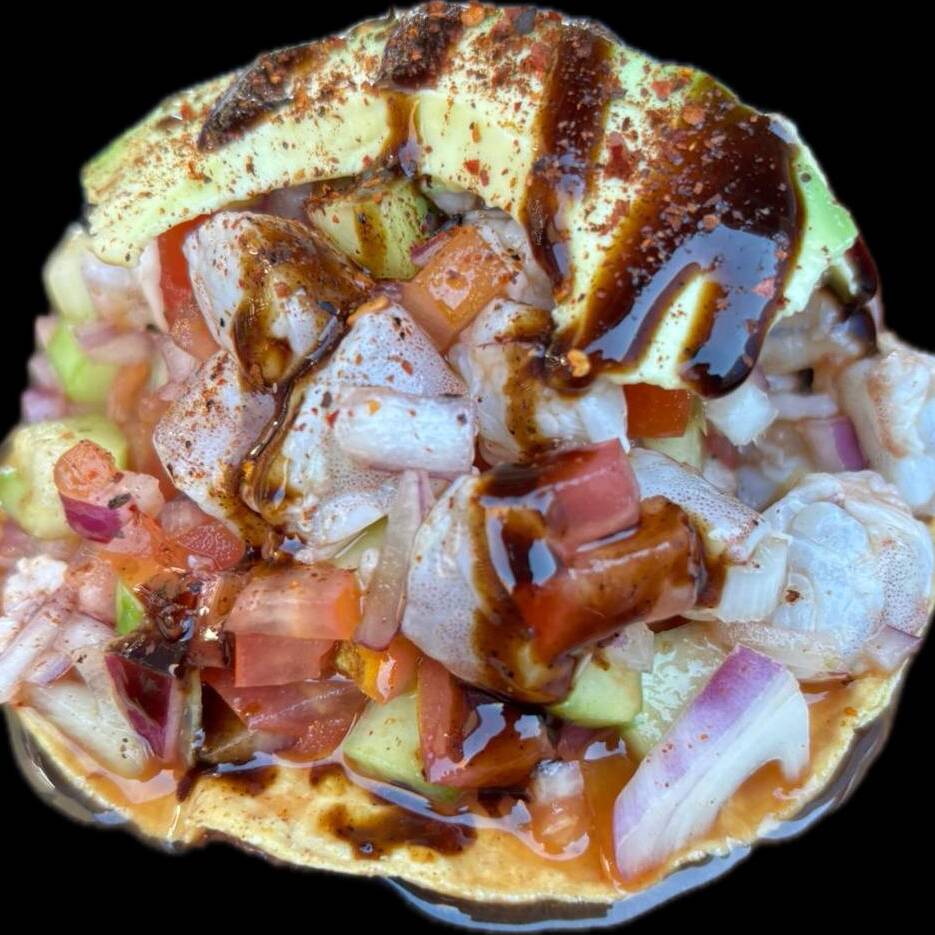 Tostada de Ceviche de Camarón