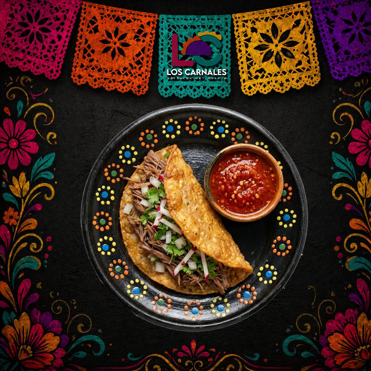 Taco Dorado de Barbacoa