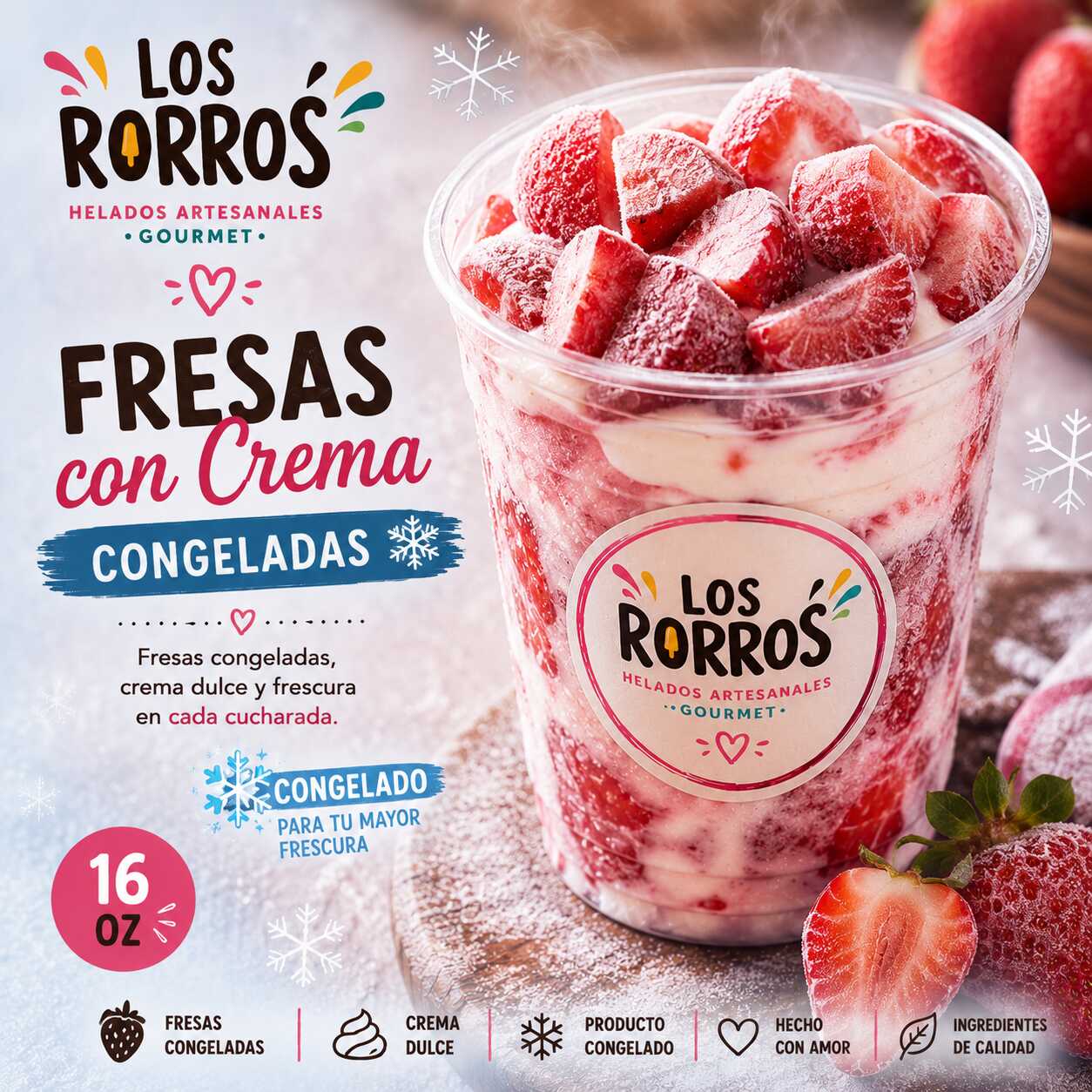 FRESAS CON CREMA CONGELADAS