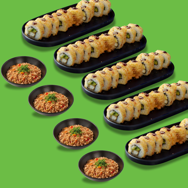 5 Rollos + 4 Yakimeshis