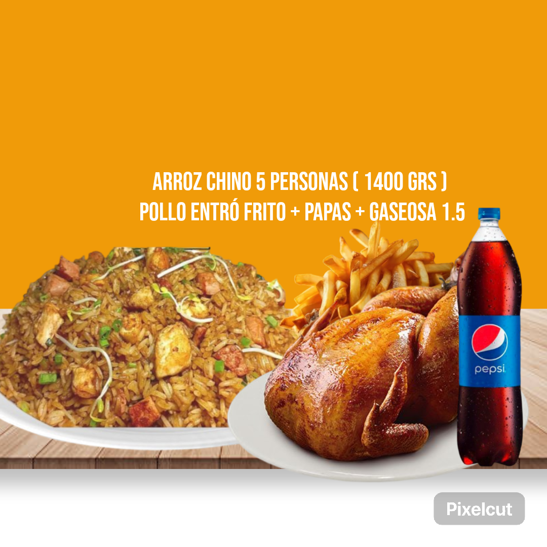 Arroz Chino Familiar Pollo Entero Frito