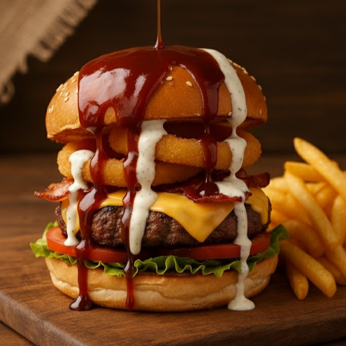 Crunchy Ajo BBQ BURGUER