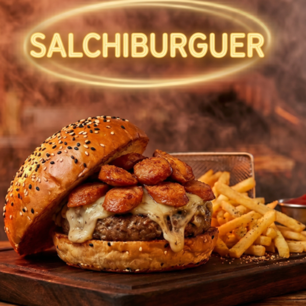 Salchiburguer+papas