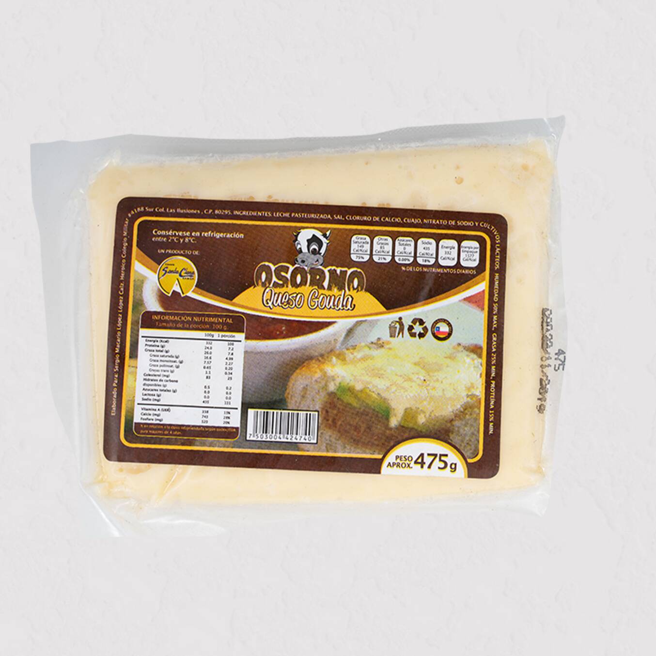 Queso chihuahua gouda osorno 475g