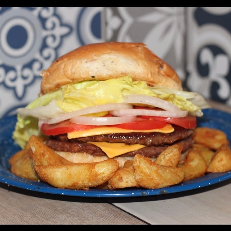 Hamburguesa doble sencilla