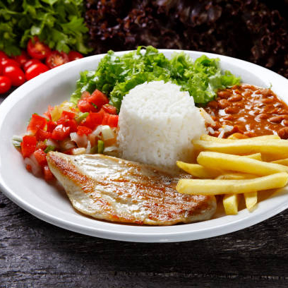 Combo Frango Grelhado + Arroz + Batata Frita + Refrigerante 200 ml