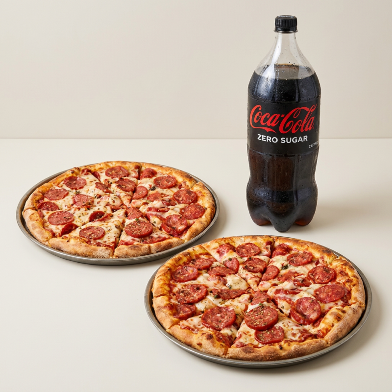 Duas Pizzas Grande de 8 fatias + Guarana 1.5l