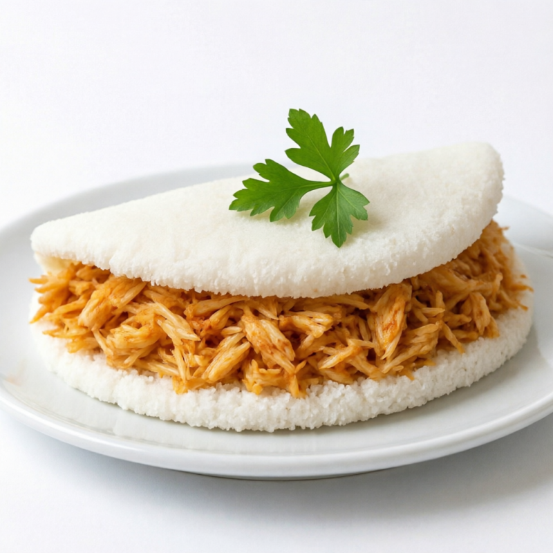 Tapioca macia e fresquinha recheada com frango desfiado temperado na medida certa, trazendo sabor e suculência a cada mordida. Uma opção leve, nutritiva e deliciosa para qualquer hora do Dia. Personalize com queijos, milho, Catupiry e outros complementos para deixar do seu jeito! Imagem meramente ilustrativa!