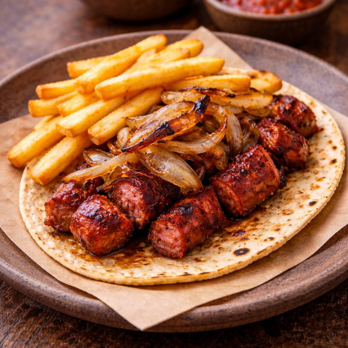 Taco Chorizo Argentino (c/Papas)