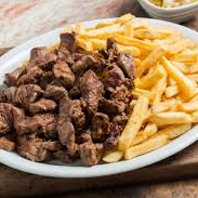 Deliciosa porção de contra filé e fritas