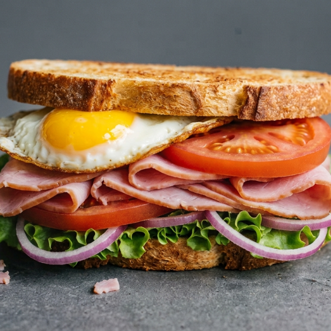 Sandwich de Huevo con Jamon