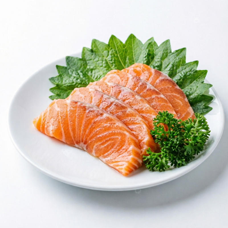 05 fatias de salmão em um corte tradicional (obs: imagem ilustrativa)