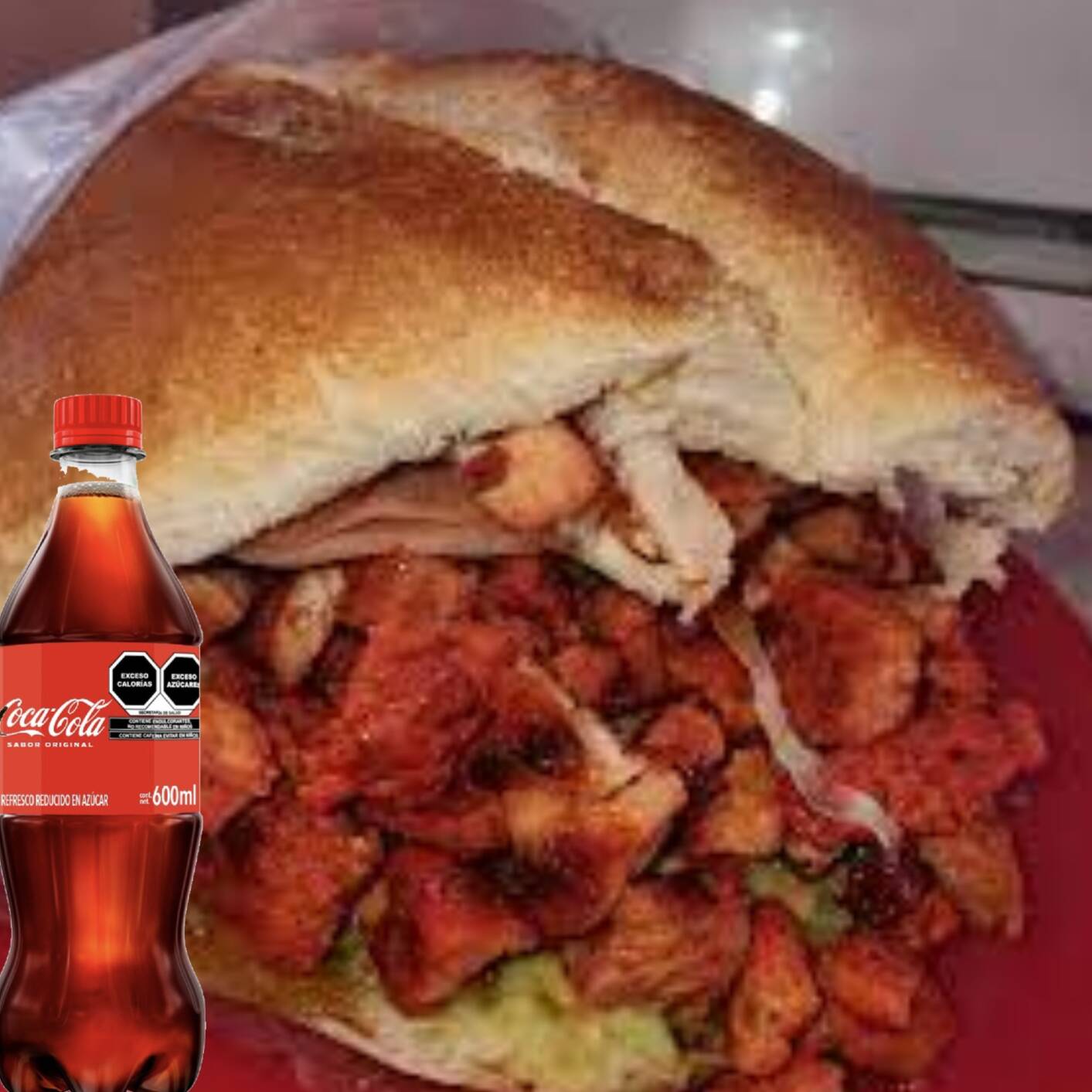 Combo-Coca Cola + Lonche de Adobada