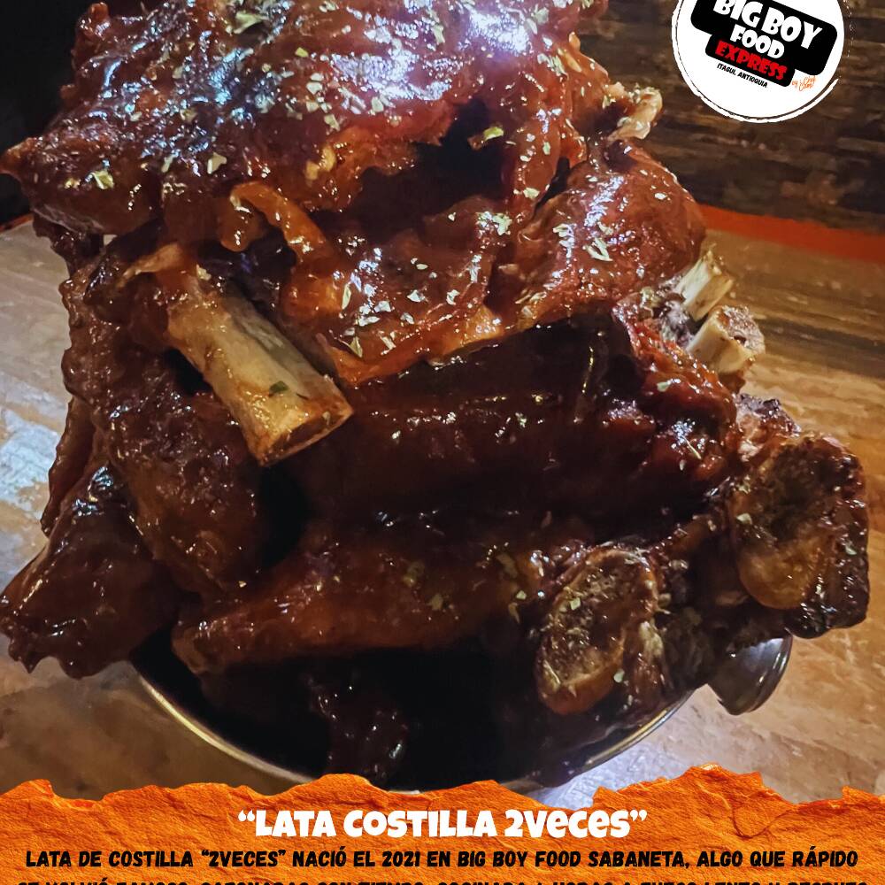 Lata Costilla “Familiar” + (X4) Salsas