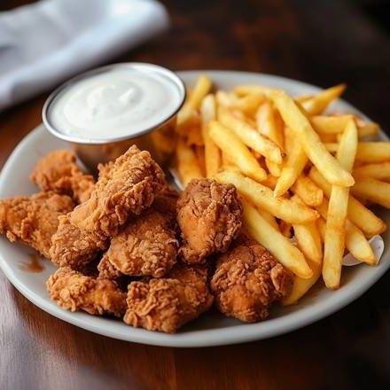 Boneles (400g) con papas a la francesa.