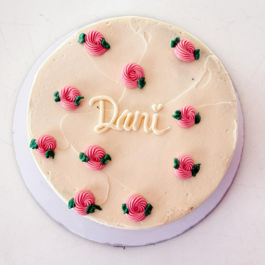 Pastel de Rosetas Rosas