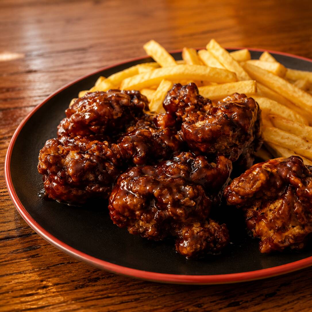 Boneless BBQ - 6 pzs con papas 150 Grs