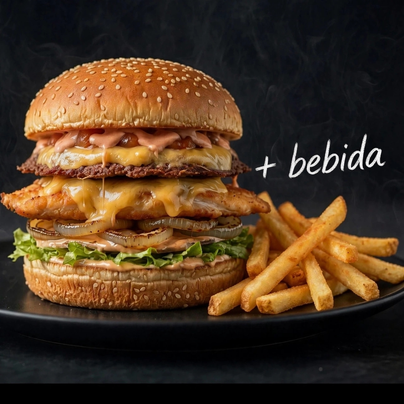 Hamburguesa Mixta en Combo