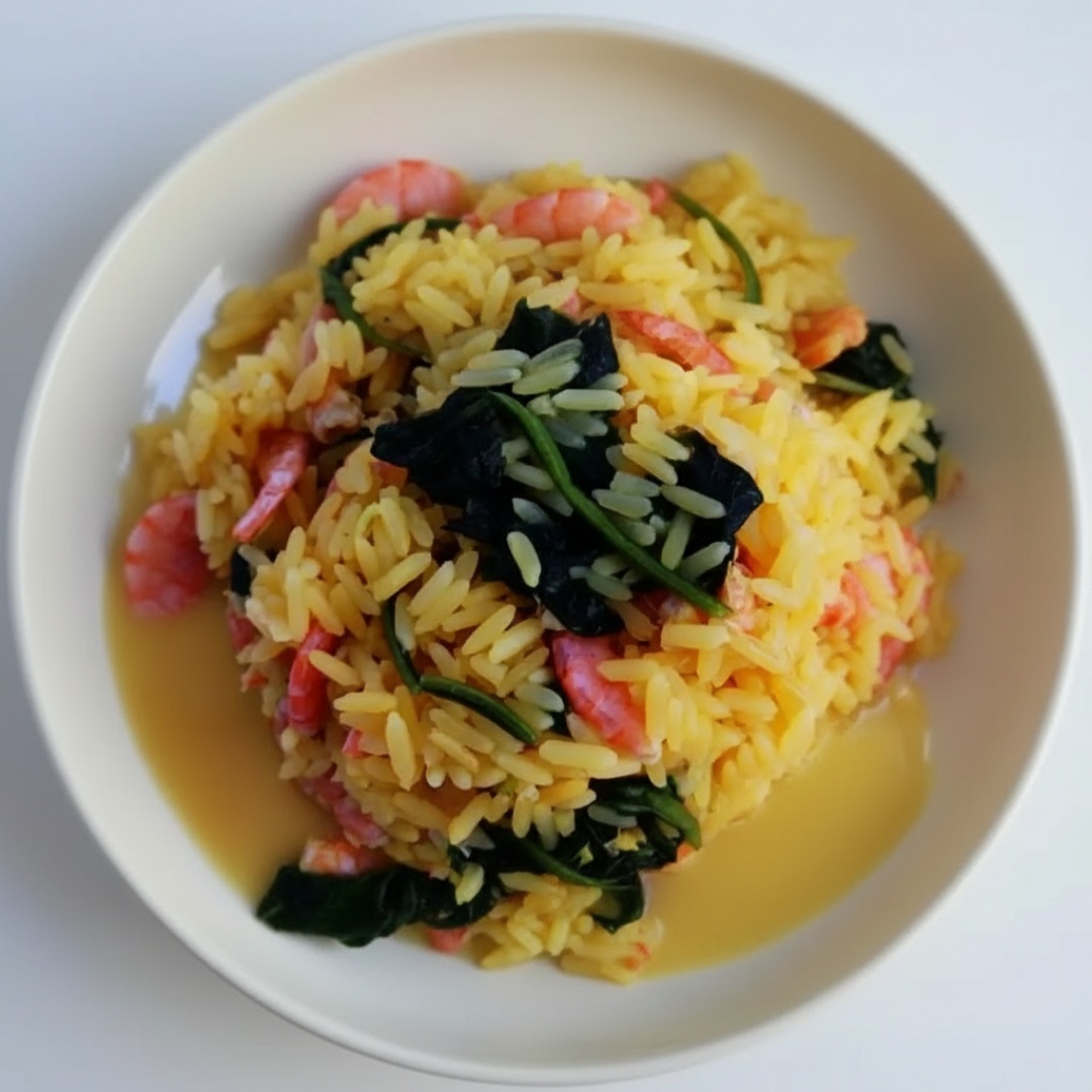 Arroz, tucupi, jambú e camarão