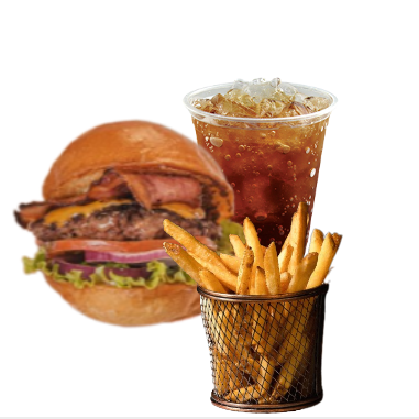 1 Hamburguesa de Res + Papas + Mr. tea🔥