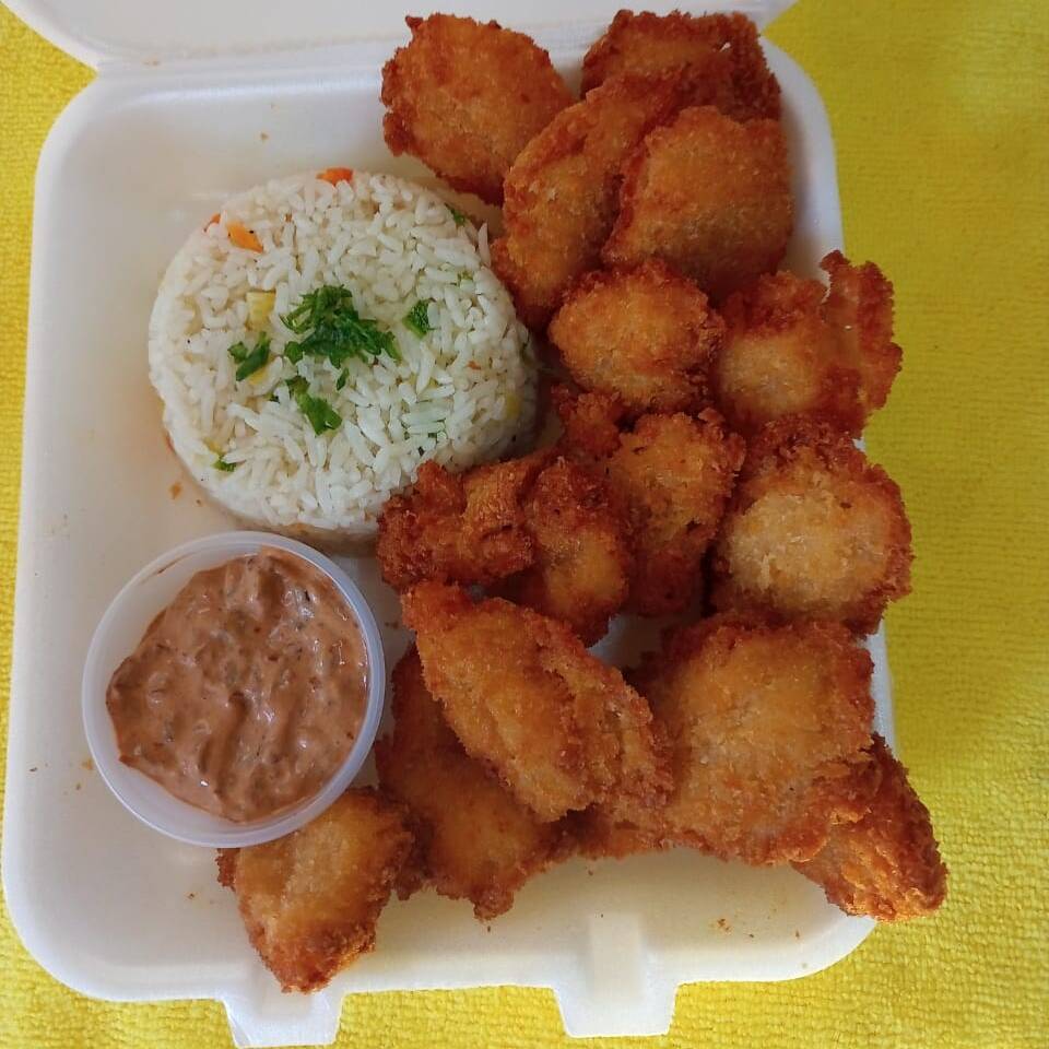 Camarones Empanizados + Arroz Ffrito
